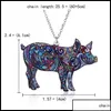 Pendentif Colliers Pendentif Colliers Pendentifs Bijoux Colorf Double Face Acrylique Impression Chat Chien Dragon Cheval Chameau Collier Pour Wom Oty1T