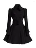 Damen Trenchcoats Dame Casual Business Wolloberbekleidung Herbst Mode Winter Vintage Frau Wollmantel Klassisch Lang Mit Gürtel Büro