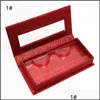 Faux cils Bo￮te d'emballage de cils en gros rectangar 3D Mink Hair Highed Magnet Mtiple Colors en option Dhs Drop Livrot Healt DHQBZ