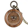 Pocket Watches Classic Wooden Quartz For Men Women Pendant Chain Lightweight Watch Case