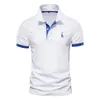 Camisa p￳lo masculina bordado de golfe camisetas de golfe curtas colarinho de lapela de colarinho juvenil de roupas de trabalho atacadistas