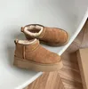 Hot Sell Classical Mini U5854 Kvinnor Snöstövlar AUS Håll förtjockad botten Varm Boot Senaste mode Reindeer Brown Sheepskin Cowskin äkta läder Plush Boots