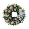 Dekorativer Blumen-Osterkranz für die Haustür, fröhliche Dekorationen, Kränze für Zuhause, drinnen und draußen, langlebig