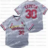 Baseball Jerseys Retro Baseball 1967 1982 e 1992 camisa doméstica 45 Gibson 1 O.Smith 30 Cepeda 24 Herzog 18 Shannon 14 Boyer