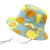 Chapeaux Dessin animé bébé Panama plage chapeau de soleil été enfants fille seau casquette enfants fruits imprimer en plein air enfant en bas âge filles pêcheur visière