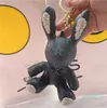 Key Rings Animal Rabbit Keyrings Pu Leather Rhinestone Chains Rings Jewelry