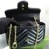 Sacs de créateurs Sac à main Sac fourre-tout Femmes Mode Marmont Classic Cross Body 3 Tailles Luxe Cuir véritable avec numéro de série 2022 Nouveaux articles 26cm5