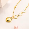 2022 High Polished Trendy Design Women Necklace Stainless Steel Letter Heart Love Pendant Fashion Jewelry Heart No Box