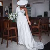 Vestido de noiva um ombro de sereia de cetim vestidos de noiva Appliques de renda Plus Size Borading Vestido de Novi