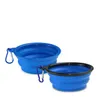 Pet Dog Bowls Silicone Puppy Collapsible Bowl Pets Feeding Bowls-With Climbing Buckle Travel Portable Dog Food Container SN109