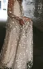 반짝이는 별 A 라인 웨딩 드레스 깊은 V- 넥 신부 드레스 해변 Boho 웨딩 드레스 새로운 웨딩 파티 드레스