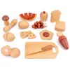 Kitchens Play Food Kids Wooden Kitchen Toy Children's Simulation Kitchenware Miniature Pretend House Educational Toys Baby Christmas Gifts 221105