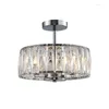 Pendant Lamps Modern Chrome Crystal Chandelier For Living Room Luxury Round Led Light Kitchen Island Hanging Lamp