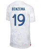Franse voetbaltrui 2022 Benzema Mbappe Saliba Coman Pavard Kante Maillot de voet Equipe Maillots voetbalshirt S-4XL