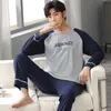 Men's Sleepwear Big Yards L-4XL full cotton pyjamas men pijamas para hombre long-sleeve casual sleepwear men homewear gray pajamas set for male T221103