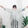 Tapestries Macrame Tapestry Hand Woven Bohemian Cotton For Room Divider Window Door Curtains Wedding Decorate