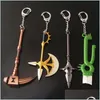 Keychains Lanyards The Seven Deadly Sins Axe Bottle Opener Keychain Nanatsu No Taizai Escanor Divine Rhitta Key Chain For Men Jewe Dhrrq