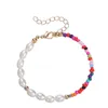 Strand Colorful Rice Beads Imitation Pearls Bracelet For Women Gold Color Fish Line Adjustable Bracelets Female 2022 Fashion Jewelry