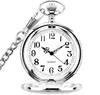 Taschenuhren Ankunft 50 teile/los Vintage Silber Klassische Geschnitzte Bronze Uhr Retro Halskette Großhandel