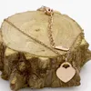 Colares com pingente 2020 colar em forma de coração de aço inoxidável curto jóias femininas ouro 18k titânio pêssego coração colar pingente para mulher