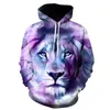 Sweats à capuche pour hommes printemps sweat à capuche pour hommes Hip Hop sweat unisexe drôle 3D flamme tigre Lion hauts à la mode