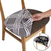 Couvriers de chaise imprim￩ le si￨ge de salle ￠ manger en spandex imprim￩ coussin ￩lastique lavable amovible pour le carr￩ rond