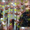 Party Decoration Shop Mall Window Hanging Ornament Pl Flower Paper String Colorf Butterfly Children Room Wedding Decorate Birthday P Dhuwv