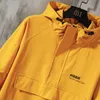 Men's Jackets Jacket Spring Autumn Trendy Thin Pullover Hooded Hip Hop Streetwear Male Casual Coat Yellow Outerwear Windbreaker Y2211