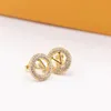 Designer boucle d'oreille bijoux mode amour goujons charme lettres d'or modèle luxe diamant boucle boucles d'oreilles femmes cadeaux fêtes 246t