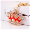 Keychains Lanyards Crystal Crown Bag Keychain Jewelry Rhinestone Keyring For Car Chram Key Holder Creative Gift 7 Styles Drop Deli Dhbqw