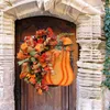 Декоративные цветы 16 -дюймовые дверные венок из больших тыкв Хэллоуин Декор.