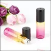 Packing Bottles 5Ml Essential Oil Gradient Color Glass Roller Bottles With Stainless Steel Per Balls Lip Balms Roll In Drop Delivery Dhte2