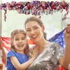 Fiori decorativi Decorazioni del 4 luglio Ghirlanda Patriottico 4 ° Decor Stelle rosse bianche blu Stamina per il presidente Da