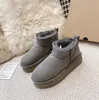 Brand new Hot Aus U5854 Snow Boots Boot Thickened bottom Suede Shoes Classical Short Miniwomen Keep Warm Man Womens Plush Casual Chestnut Grey