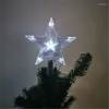 Kerstdecoraties Jaar Tree Vijfpuntige ster LED-lichten Garland Fairy Home Home