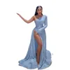 Blue sexy réflev Robes de bal une épaule paillette à paillettes hautes volants robe de bal robe formelle robes de soirée 6032271