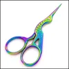 Hantverksverktyg Handgjorda DIY Grooming Scissors för handarbete gyllene rosa små storksymverktyg 20220613 D3 Drop Delivery Home Garden Dh32R