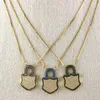 Pendant Necklaces 18inch 5pcs/lot Design Colorful Cz Necklace Lock Shape Cubic Zircon Component Plated Chain Wholesale