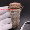 Алмазные мужчины смотрят высококачественную vk -хронографию Quartz Movements Watches Rose Gold Спортивные часы из нержавеющей стали Full Iced O316A2050572