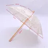 Solidny kolor imprezowy parasol parasol Parasols Sun Bawełna haft ślubny parasol ślubny Białe kolory dostępne DH895