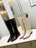 Designer Boots Nieuwe High Set Chelsea Dames Tall Round Head Knight Boots Real Leather Flat Heels Maat 35-40