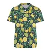 Polos pour hommes Jaune Citron Imprimé Casual T-Shirts Vert Lime Fruit Polo Shirt Hommes Tendances D'été À Manches Courtes Graphique Vêtements 5XL 6XL