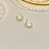 Hoop Earrings Double Layers Imitation Pearl C Shaped Earring For Women Girl Small Clip On Non Pierced Creatively Jewelry