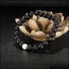 Beaded Fashion 2 Color Distance Men Bracelet Jewelry For Women Stone Beads Yoga Fitness Energy Bracelets Drop Delivery 2021 Dhdea