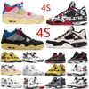 Jumpman 4S Bughing Buty Military Black Cat White Oreo Cactus Cactus Jack University Blue Red Hoded Metallic Men Kobiety 4 trampki Rozmiar 36-47