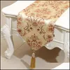 Bordslöpare Modern Luxury Table Runner med tofsar For Dining Coffee Er Party Living Room Floral Runners TABLEDCLODT DECORATION 202 DH4YY