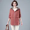 Trench femme coupe-vent femme mi-longue 2022 printemps et automne doublure veste 5XL à capuche mère robe haut L307