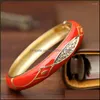 Pulglela bangle ujoy cloisonne chinês cor requintada bulbanzelas shinestones esmalte jóias de moda de alta qualidade presente de aniversário dro dhz9w