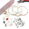 Charmarmband 153 st att göra kit med gåvor Box Ancient Silver Pendants Diy Crafts Jewelry Set for Girl Birthday Christmas Gift