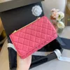 Lambskin Trendy Designer Bag Serie Portfel na łańcuchu Matelasse Połączony klasyczny klapka Moda Torebka Uchwyt karty Złote Sprzęt Telefon Kieszonkowy Multi Pochette torebki